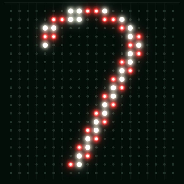 Candy cane drawn at the real 20 by 20 size