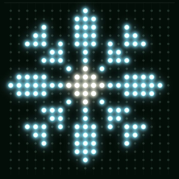Snowflake drawn at the real 20 by 20 size